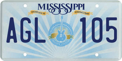MS license plate AGL105
