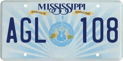 MS license plate AGL108