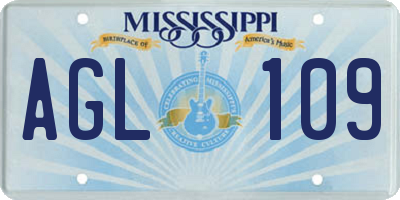 MS license plate AGL109
