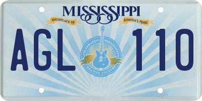 MS license plate AGL110
