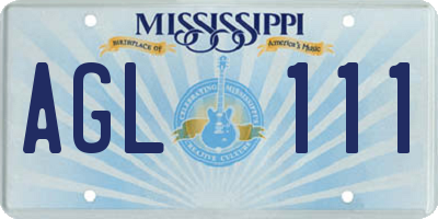 MS license plate AGL111