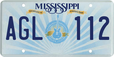 MS license plate AGL112