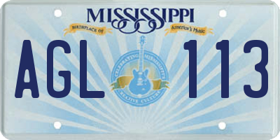 MS license plate AGL113