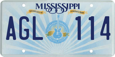 MS license plate AGL114
