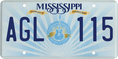 MS license plate AGL115