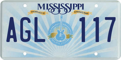 MS license plate AGL117