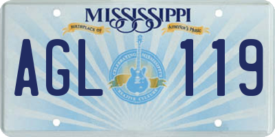 MS license plate AGL119