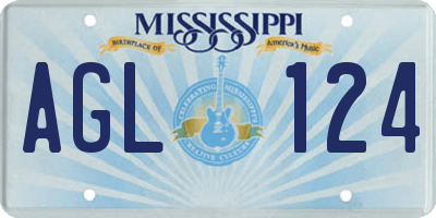 MS license plate AGL124