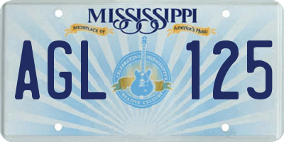 MS license plate AGL125