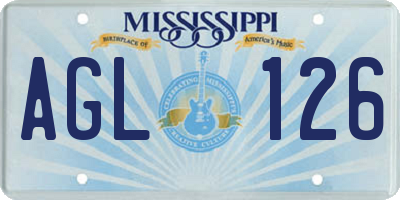 MS license plate AGL126