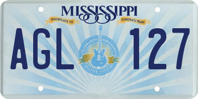 MS license plate AGL127