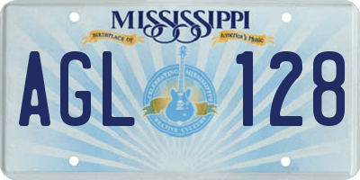 MS license plate AGL128