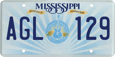 MS license plate AGL129