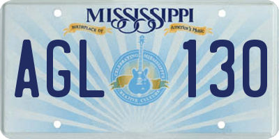 MS license plate AGL130