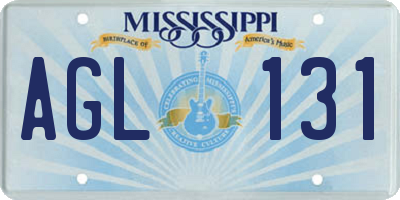 MS license plate AGL131