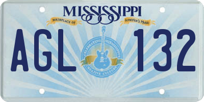 MS license plate AGL132