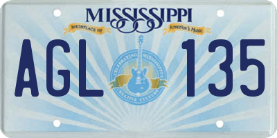 MS license plate AGL135