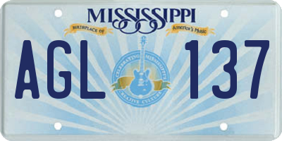 MS license plate AGL137