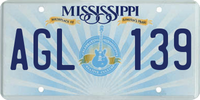 MS license plate AGL139