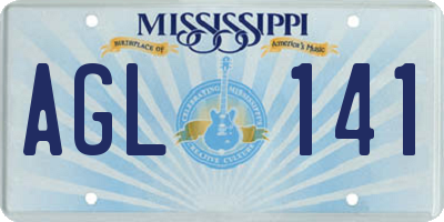 MS license plate AGL141