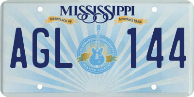 MS license plate AGL144