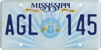 MS license plate AGL145