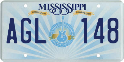 MS license plate AGL148