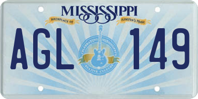 MS license plate AGL149