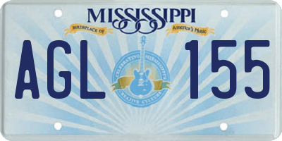 MS license plate AGL155