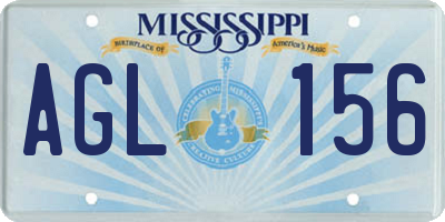 MS license plate AGL156