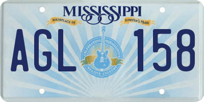 MS license plate AGL158