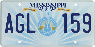 MS license plate AGL159