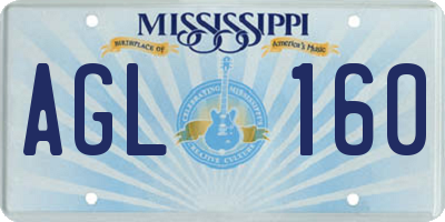 MS license plate AGL160