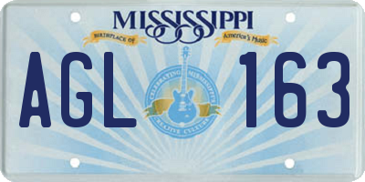 MS license plate AGL163