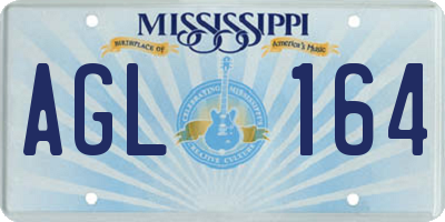 MS license plate AGL164
