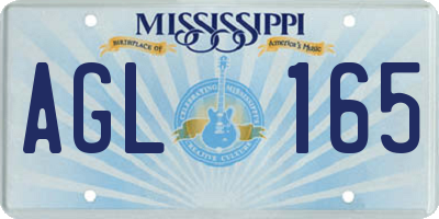 MS license plate AGL165
