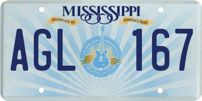MS license plate AGL167