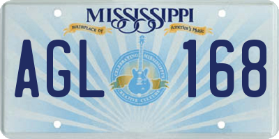 MS license plate AGL168