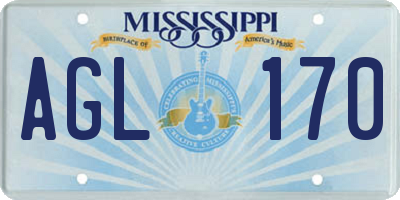 MS license plate AGL170