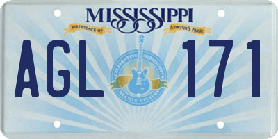 MS license plate AGL171