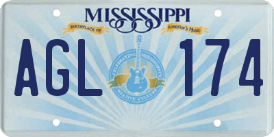 MS license plate AGL174