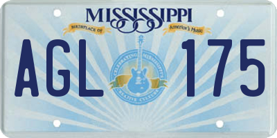 MS license plate AGL175