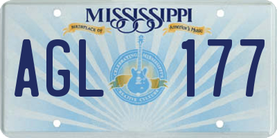 MS license plate AGL177