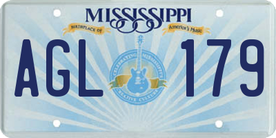 MS license plate AGL179