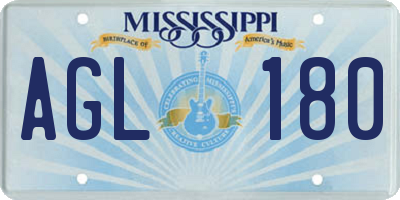 MS license plate AGL180