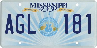 MS license plate AGL181