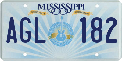 MS license plate AGL182