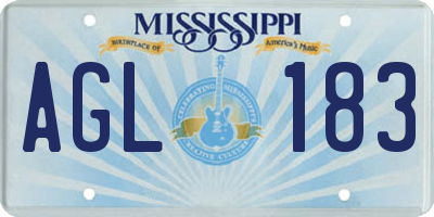 MS license plate AGL183