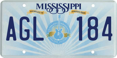 MS license plate AGL184