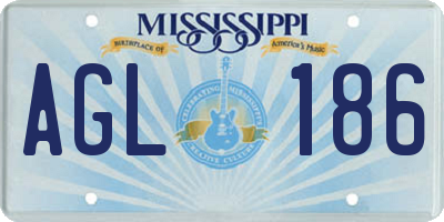 MS license plate AGL186